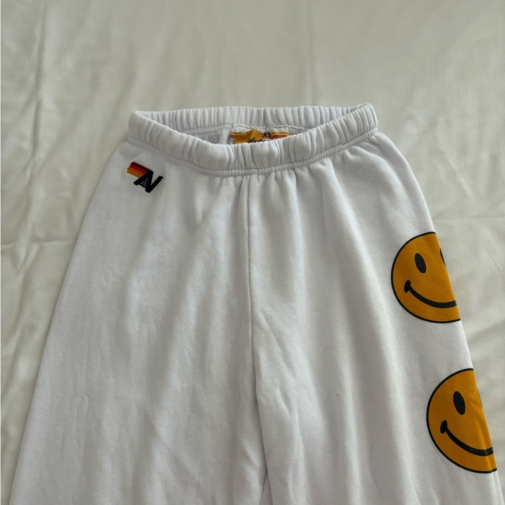 Aviator Nation - Smiley 2 Light Weight Sweatpants - Women’s XS - White !! 💝